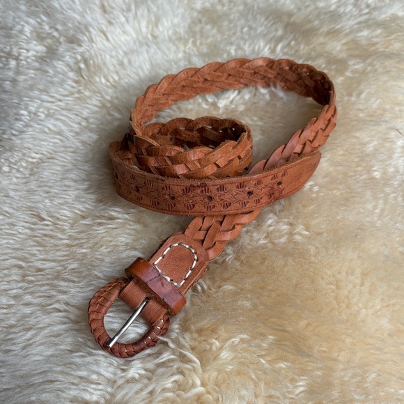 vintage Accessories - Vintage Braided Leather Belt